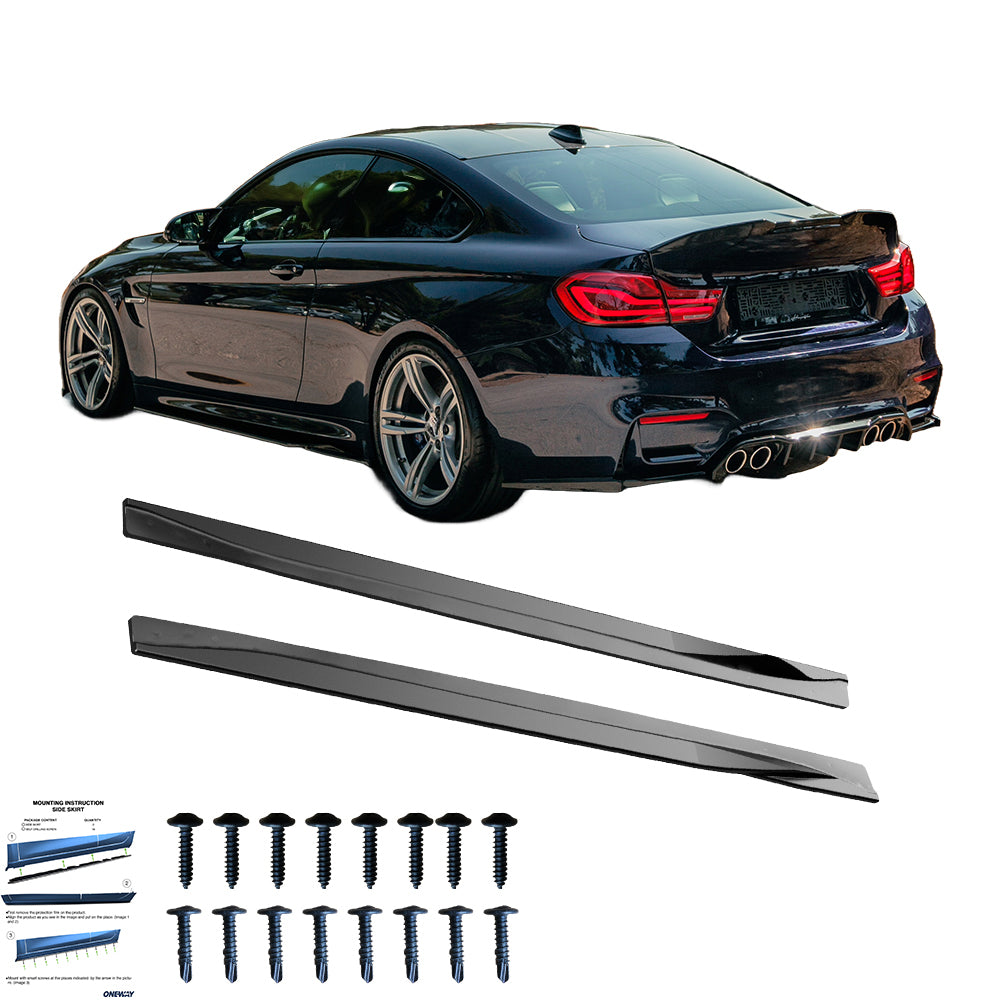 SS10.048 - Seitenschweller passend für BMW M4 F82 2014-2021 Hochglanz Schwarz
