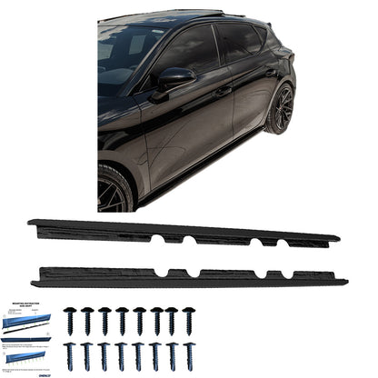 Seitenschweller passend für CUPRA Leon Mk1 / Mk1 Facelift 2020+ Hochglanz Schwarz
