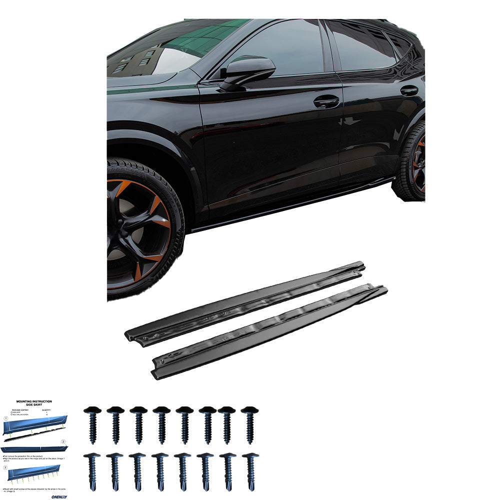 Seitenschweller Hochglanz Schwarz passend für Cupra Formentor Mk1 / Mk1 Facelift 2020+