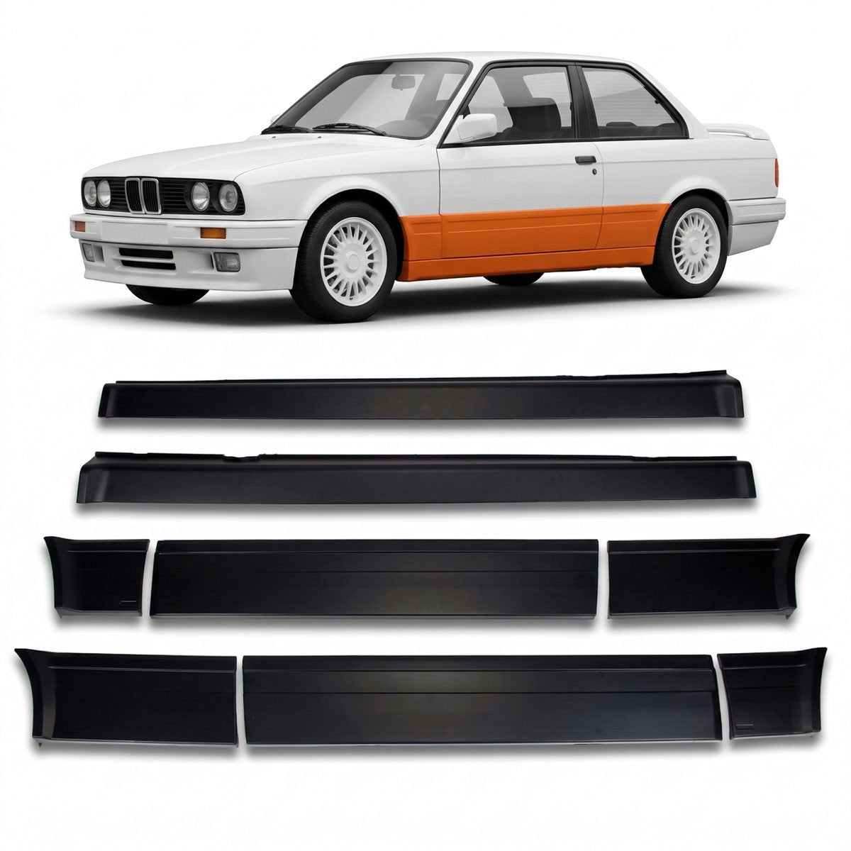 Seitenschweller & Türverkleidungen Set passend für BMW 3er E30 Coupé 1985-94