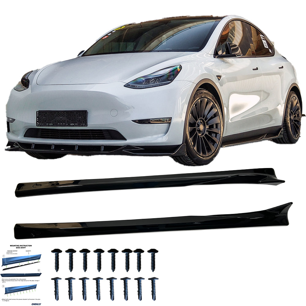 Seitenschweller passend für TESLA Model Y 2020-2025 Hochglanz Schwarz