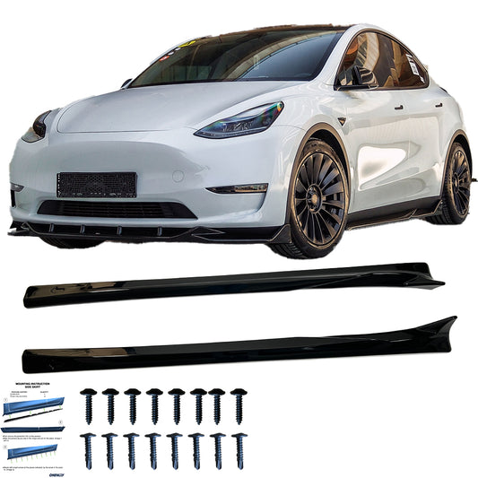 Seitenschweller passend für TESLA Model Y 2020-2025 Hochglanz Schwarz