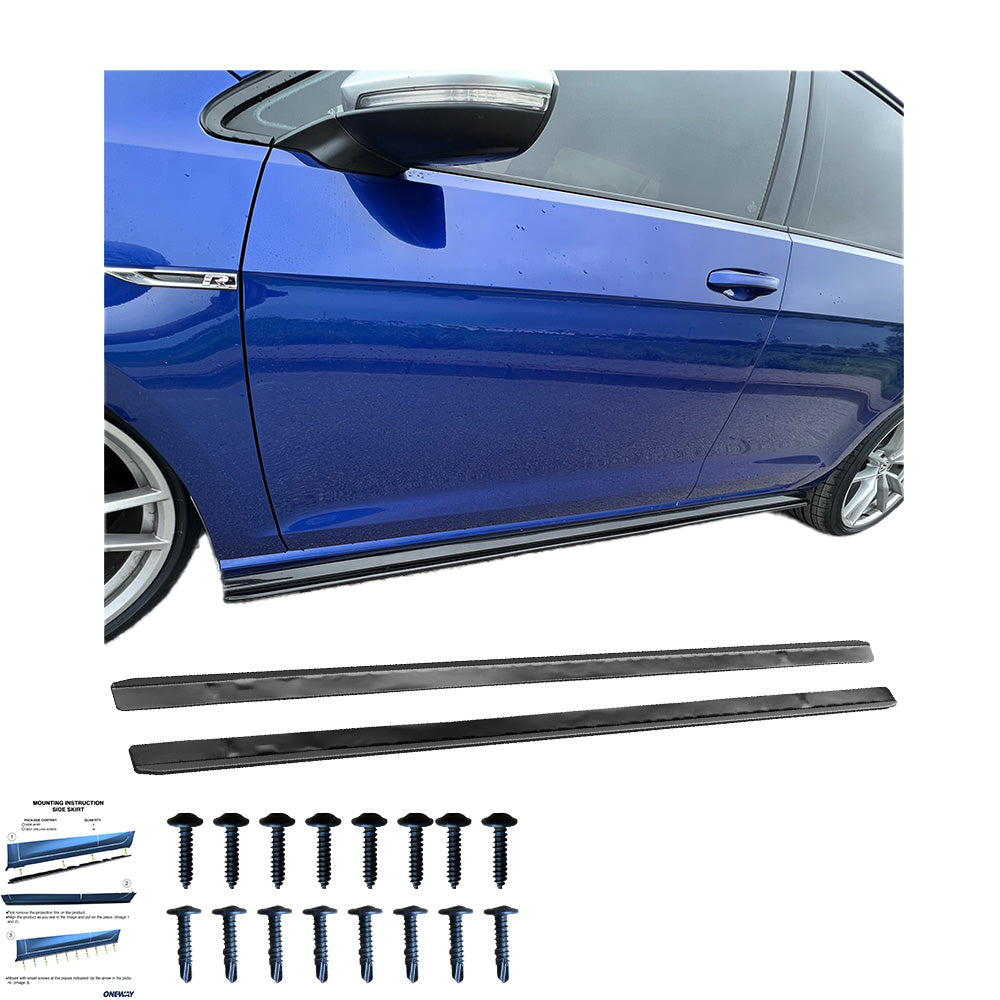 Seitenschweller Hochglanz Schwarz passend für VW Golf MK 7.5 R 2017-2020