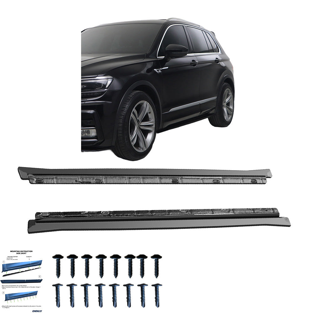 Seitenschweller Hochglanz Schwarz passend für VW Tiguan MK 2 R-Line 2015-2020