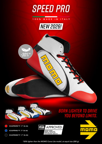 MOMO SPEED PRO BOOTS WHITE-BLACK Größe 37