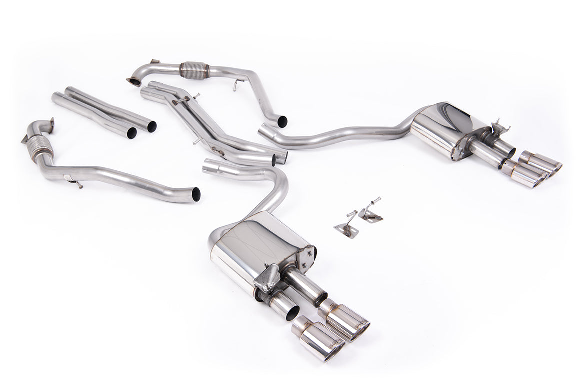 Milltek Sport Abgasanlage passend für Audi S5 B9 Coupé & Sportback 3.0 V6 Turbo non-resonated - ovale polierte Endrohre