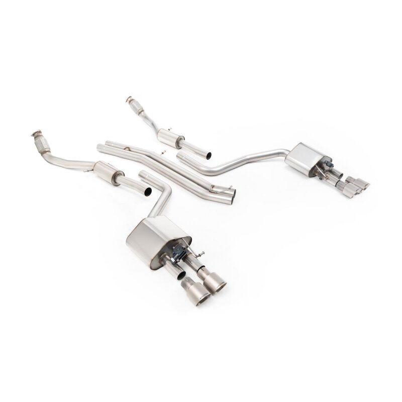 Milltek Sport Abgasanlage passend für Audi S8 D4 4.0 TFSI quattro non-resonated - titan Endrohre