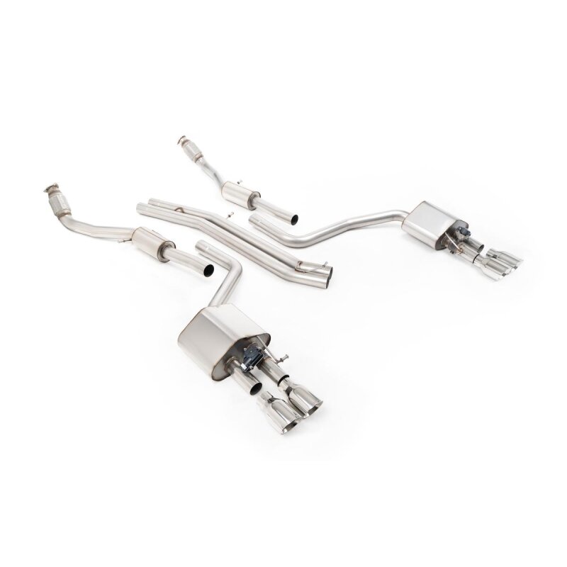 Milltek Sport Abgasanlage passend für Audi S8 D4 4.0 TFSI quattro non-resonated - polierte Endrohre