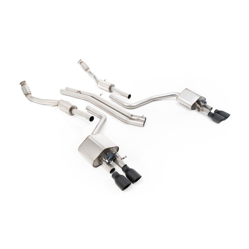 Milltek Sport Abgasanlage passend für Audi S8 D4 4.0 TFSI quattro non-resonated - schwarze Endrohre