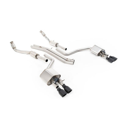 Milltek Sport Abgasanlage passend für Audi S8 D4 4.0 TFSI quattro non-resonated - schwarze Endrohre