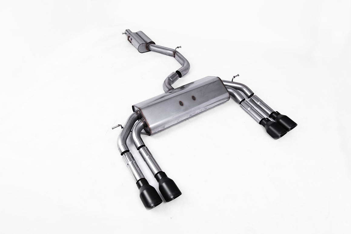 Milltek Sport Sportauspuff passend für Audi S3 2.0 quattro Saloon & Cabrion 8V.2 - schwarze Endrohre