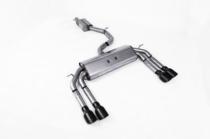 Milltek Sport Sportauspuff passend für Audi S3 2.0 quattro Saloon & Cabrion 8V.2 - schwarze Endrohre