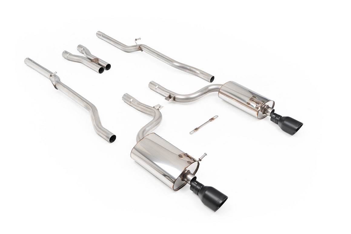 Milltek Sport Sportauspuff passend für Audi S4 4.2 V8 quattro B6 Saloon/Sedan & Cabriolet - schwarze Endrohre