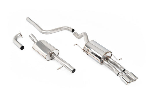 Milltek Sport Abgasanlage passend für Ford Fiesta Mk7/7.5 1.0 mit Zetec S Heckschürze - resonated -polierte Endrohre