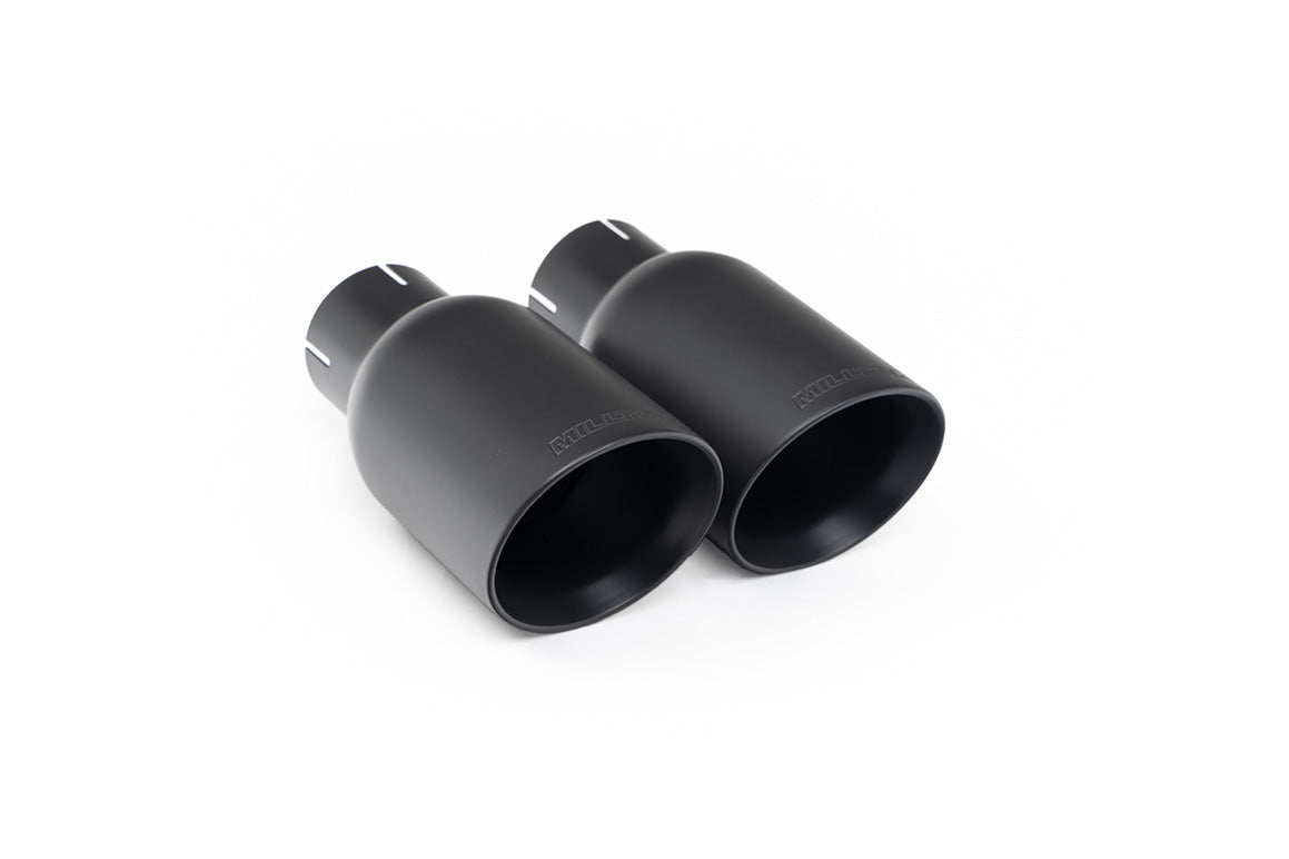 Milltek Sport Abgasanlage passend für Ford Fiesta Mk7/7.5 1.0 mit Zetec S Heckschürze - resonated - schwarze Endrohre