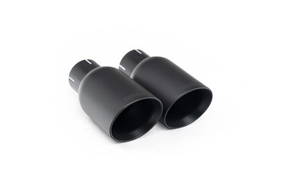 Milltek Sport Abgasanlage passend für Ford Fiesta Mk7/7.5 1.0 mit Zetec S Heckschürze - resonated - schwarze Endrohre