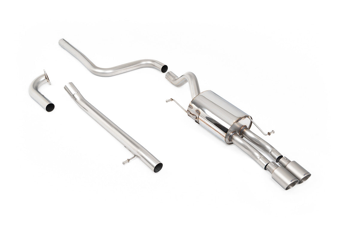 Milltek Sport Abgasanlage passend für Ford Fiesta Mk7/7.5 1.0 mit Zetec S Heckschürze - non-resonated - titan Endrohre