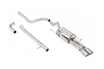 Milltek Sport Abgasanlage passend für Ford Fiesta Mk7/7.5 1.0 mit Zetec S Heckschürze - non-resonated - titan Endrohre