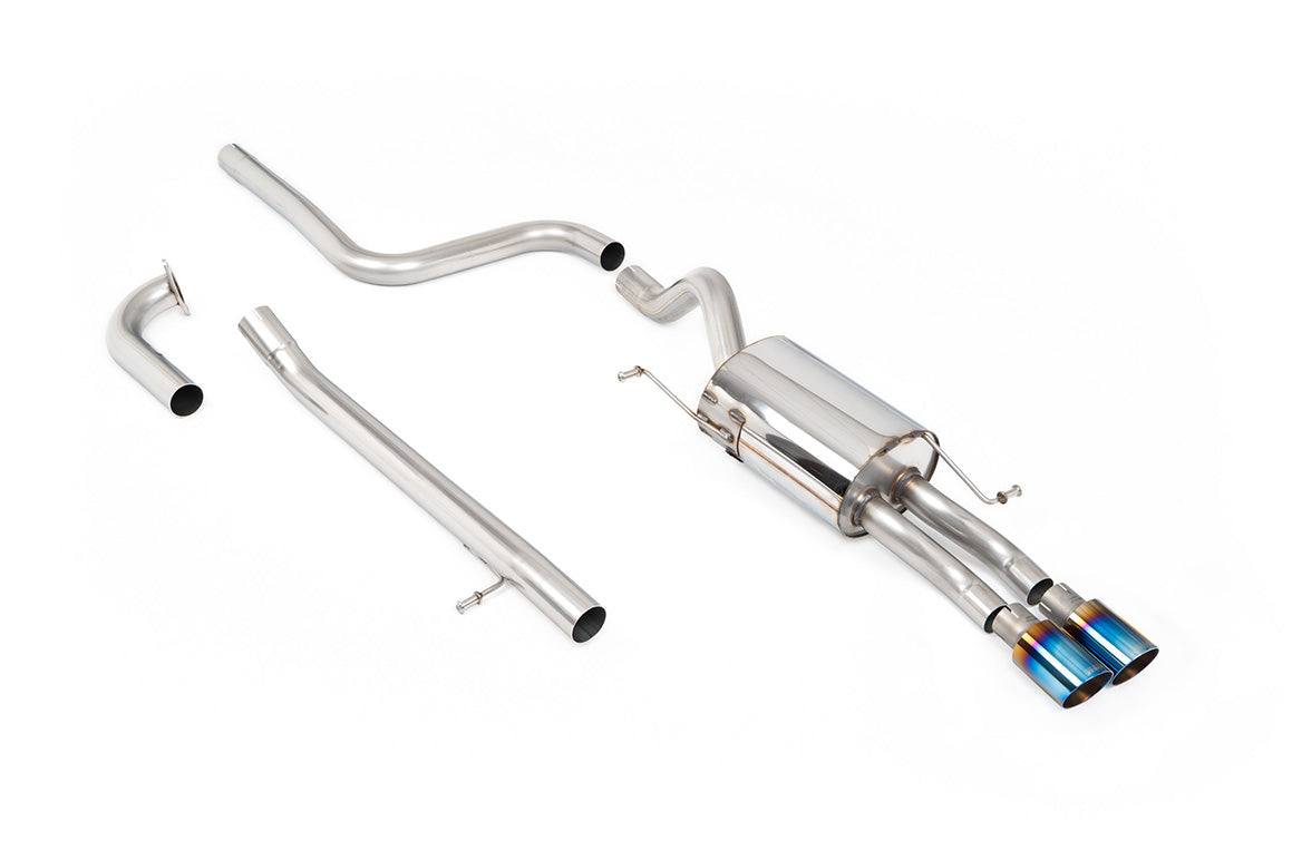 Milltek Sport Abgasanlage passend für Ford Fiesta Mk7/7.5 1.0 mit Zetec S Heckschürze - non-resonated - titan geflämmte En...