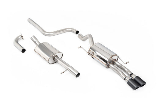 Milltek Sport Abgasanlage passend für Ford Fiesta Mk7/7.5 1.0 mit Zetec S Heckschürze - resonated - carbon Endrohre