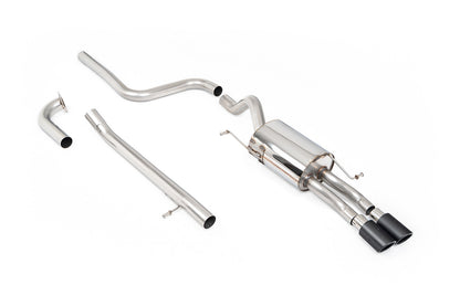 Milltek Sport Abgasanlage passend für Ford Fiesta Mk7/7.5 1.0 mit Zetec S Heckschürze - non-resonated - carbon Endrohre