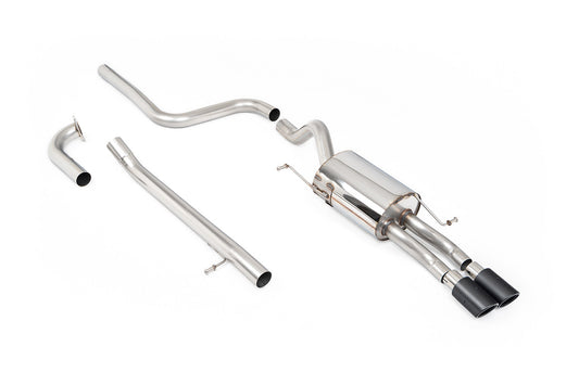 Milltek Sport Abgasanlage passend für Ford Fiesta Mk7/7.5 1.0 mit Zetec S Heckschürze - non-resonated - carbon Endrohre