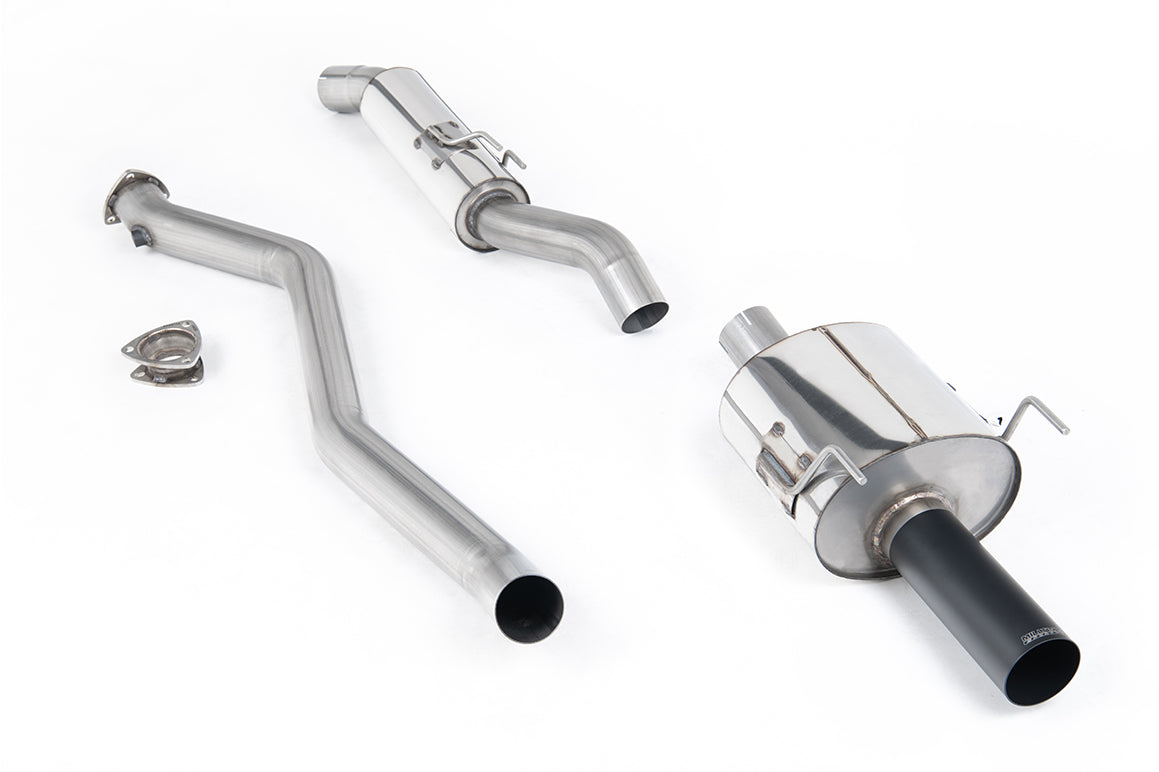 Milltek Sport Auspuffanlage passend für Honda Acura Integra DC-5-Type-R mit Mittelschalldämpfer - schwarze Endrohre