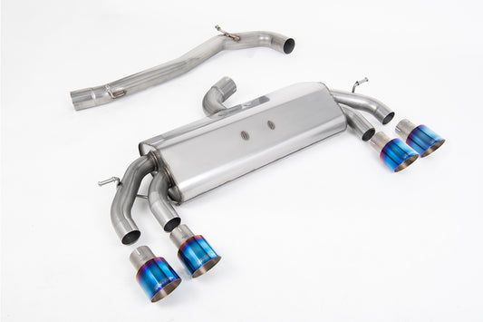 Milltek Sport Abgasanlage passend für VW Golf VII R 2.0 TSI 4motion Facelift - non-resonated - runde titan geflämmte Endrohre