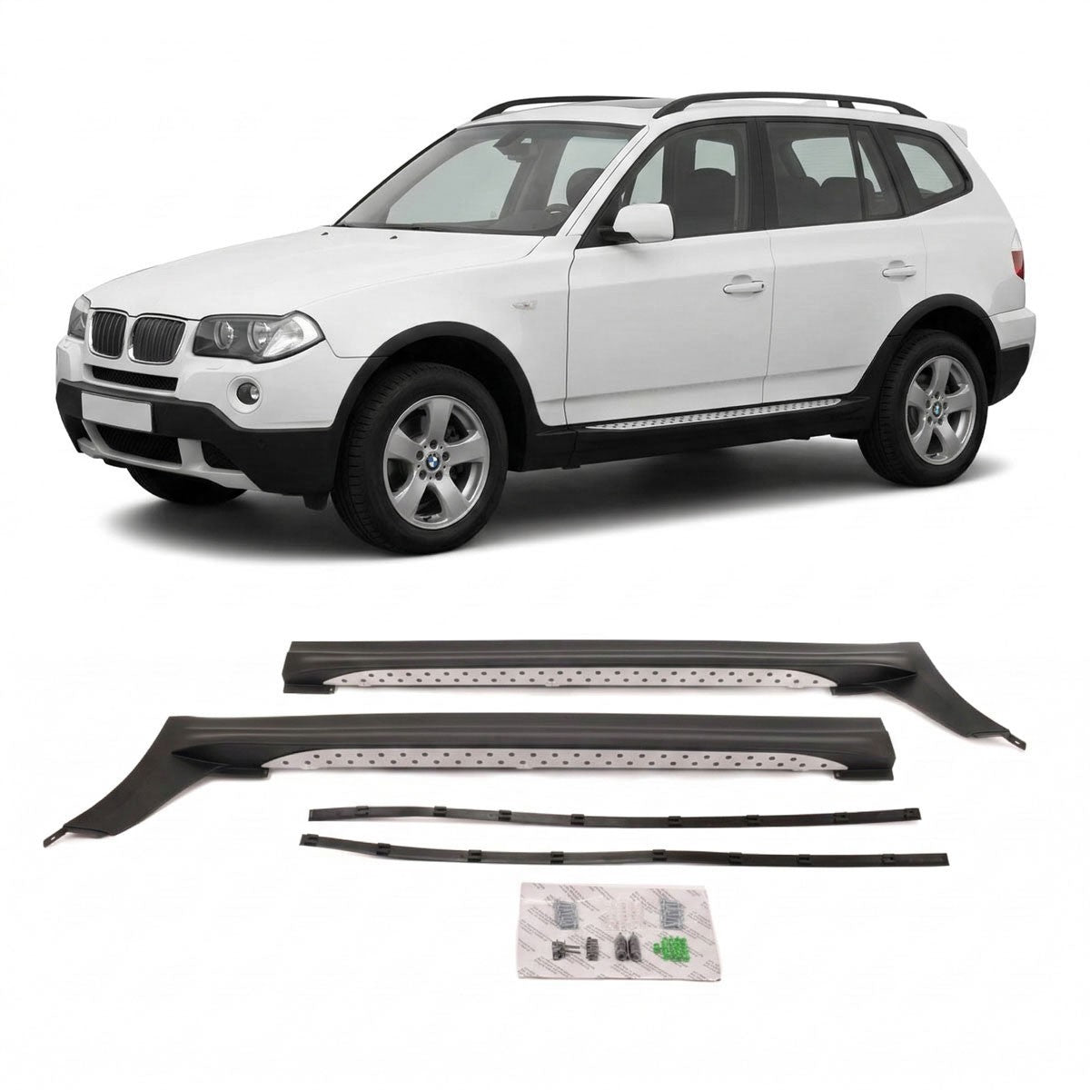 SUV Seitenschweller Set Aluminium passend für BMW X3 E83 2003-2011
