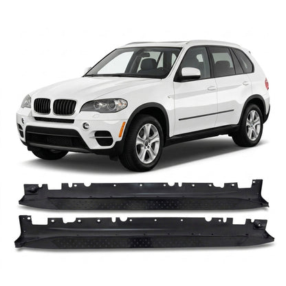 Schwarze Aluminium Seitenschweller Trittbretter passend für BMW X5 (E70) 2007-2013