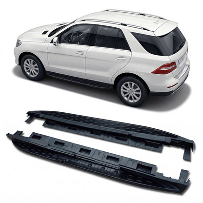 Schwarze Aluminium Seitenschweller passend für Mercedes ML/GLE W166 11-19