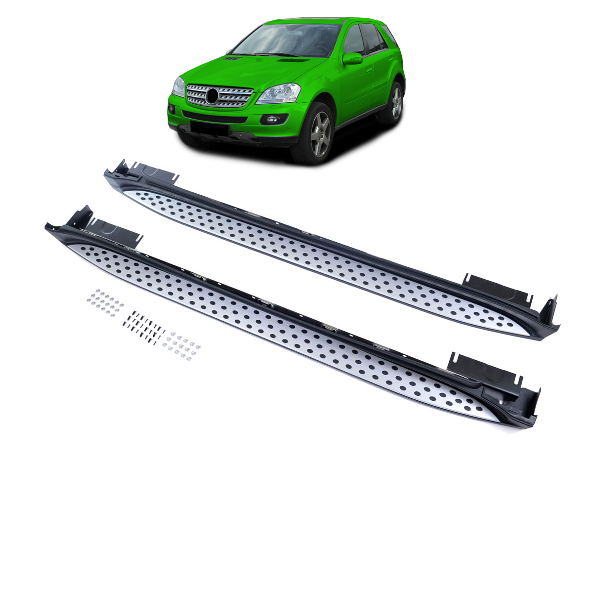 SUV Seitenschweller Set Aluminium passend für Mercedes ML-Klasse W164 2005-2011