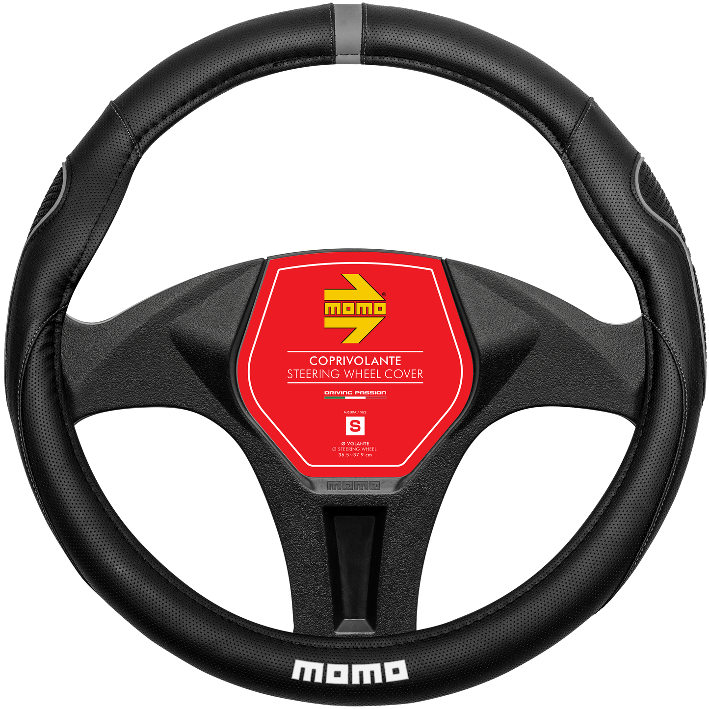 MOMO Lenkradhülle SWC 014 Super Grip schwarz / grau  Gr. M