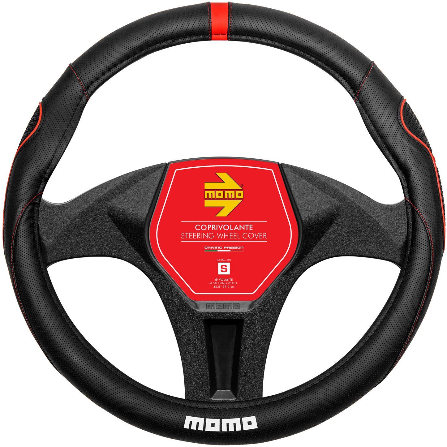 MOMO Lenkradhülle SWC 014 Super Grip schwarz / rot  Gr. S