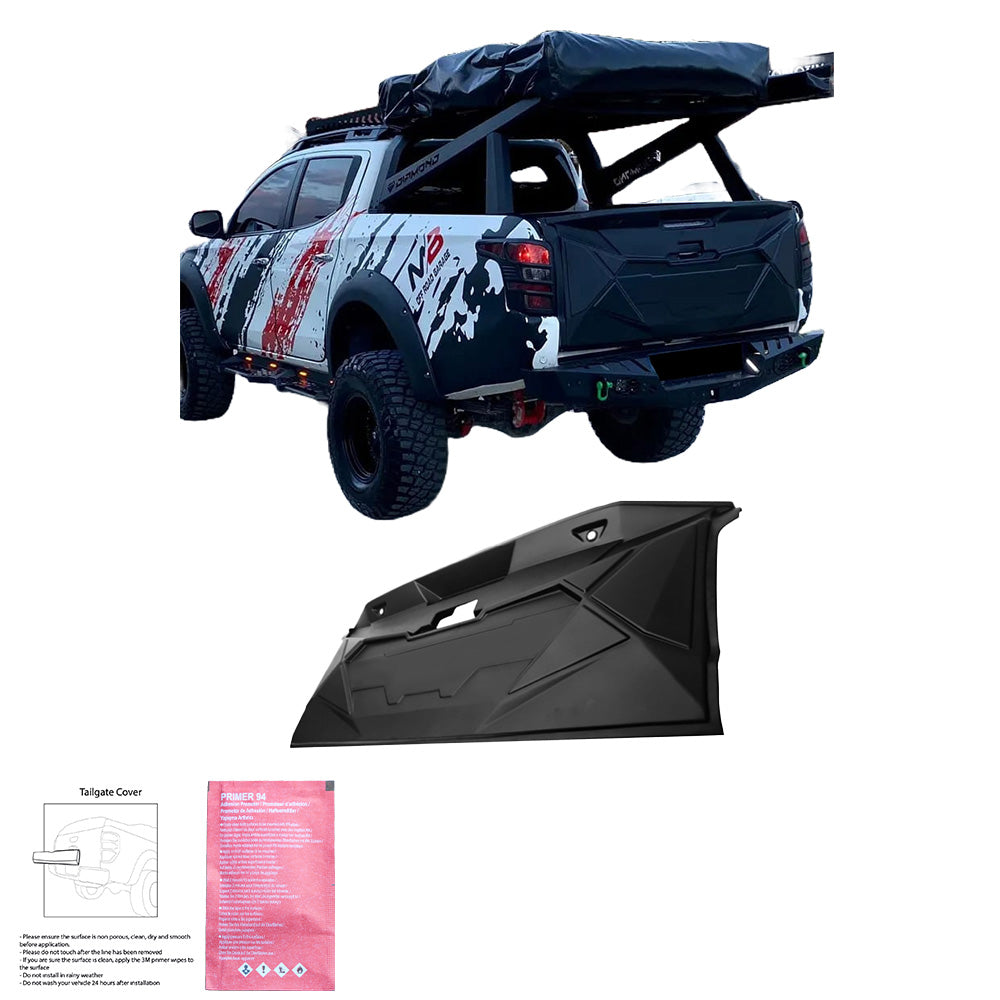 Heckklappenabdeckung passend für MITSUBISHI L200 Triton Serie 5/6 2015+ Matt Schwarz
