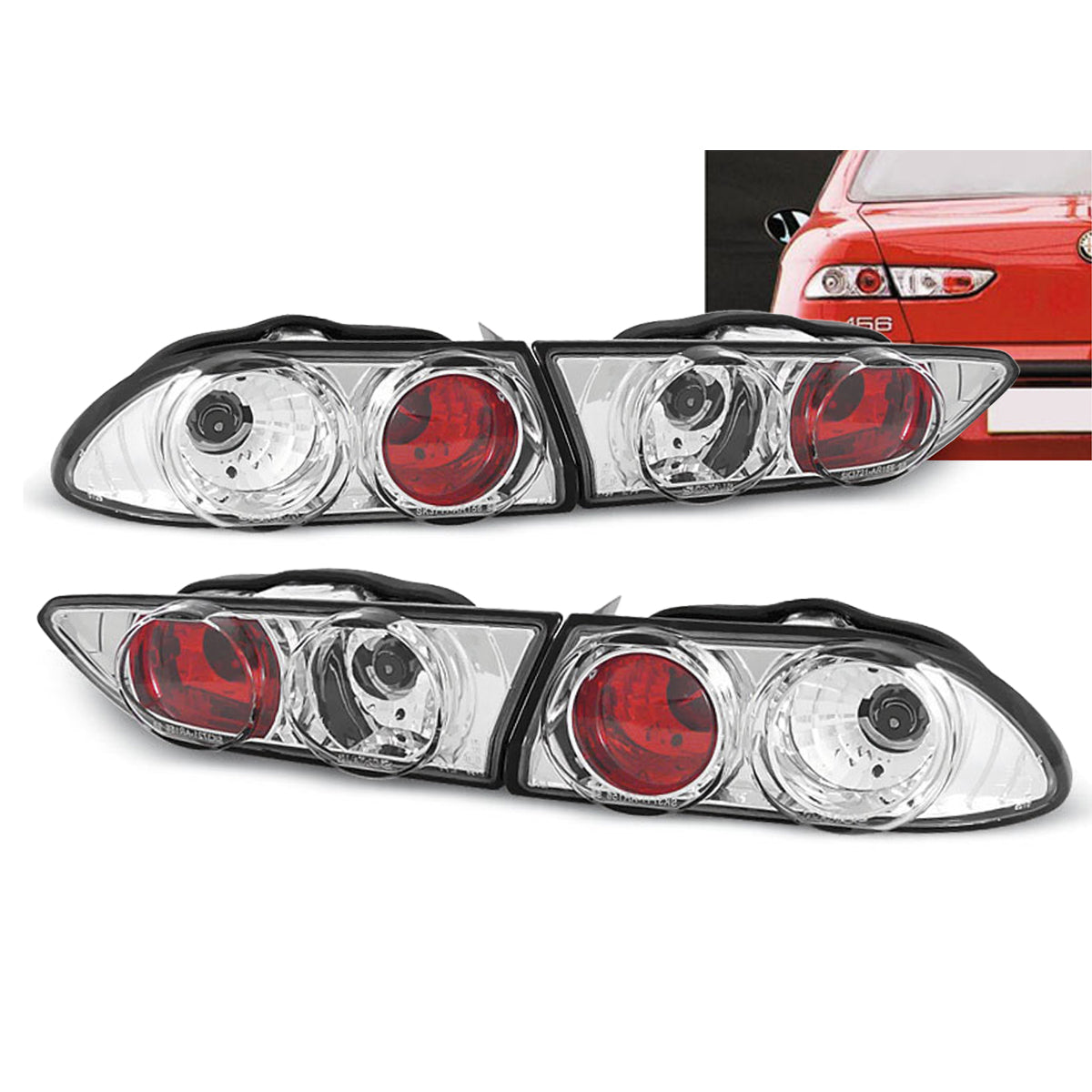 Rücklichter passend für Alfa Romeo 156 10.97-06.03 Chrom