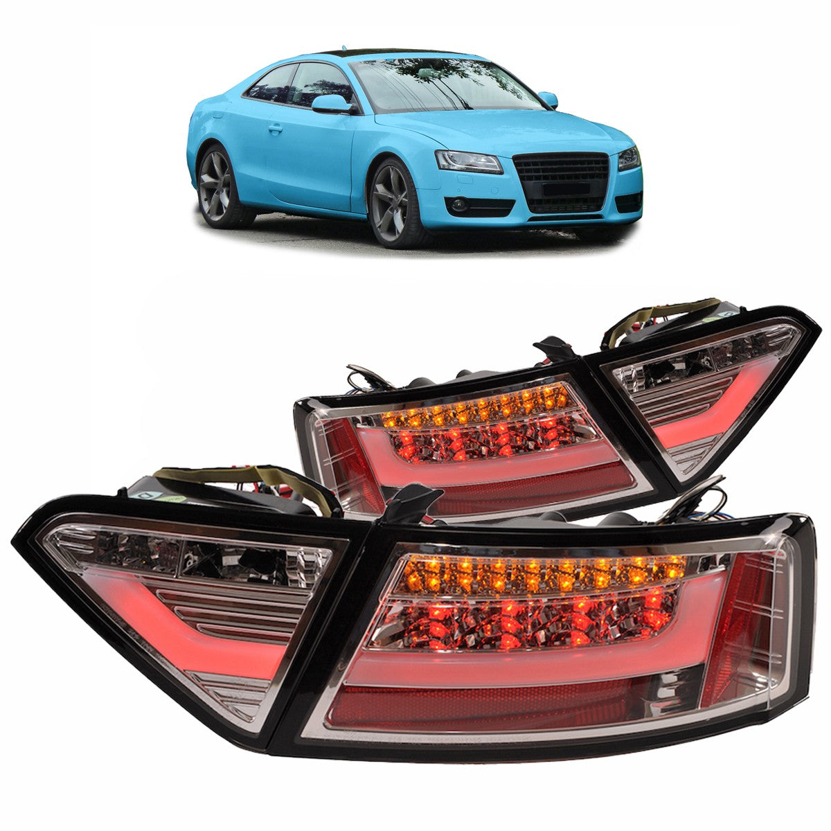 LED Chrom Rücklichter passend für Audi A5 (8T) 2007-2009