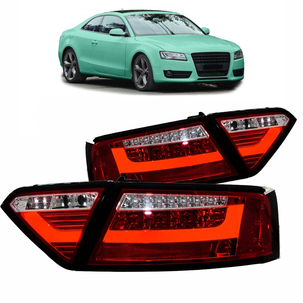 Heckleuchten LED Rot Klar passend für AUDI A5 (8T) Coupe, Cabrio, Sportback Vor-Facelift 2007-2009