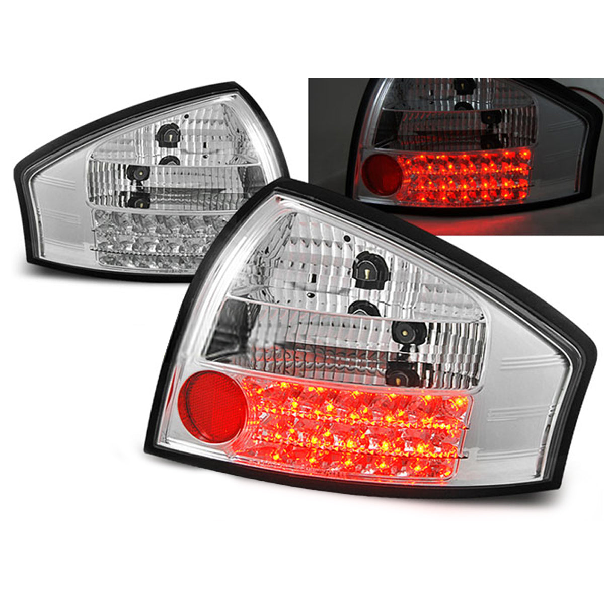 LED RÜCKLICHTER CHROM passend für Audi A6 05.97-05.04