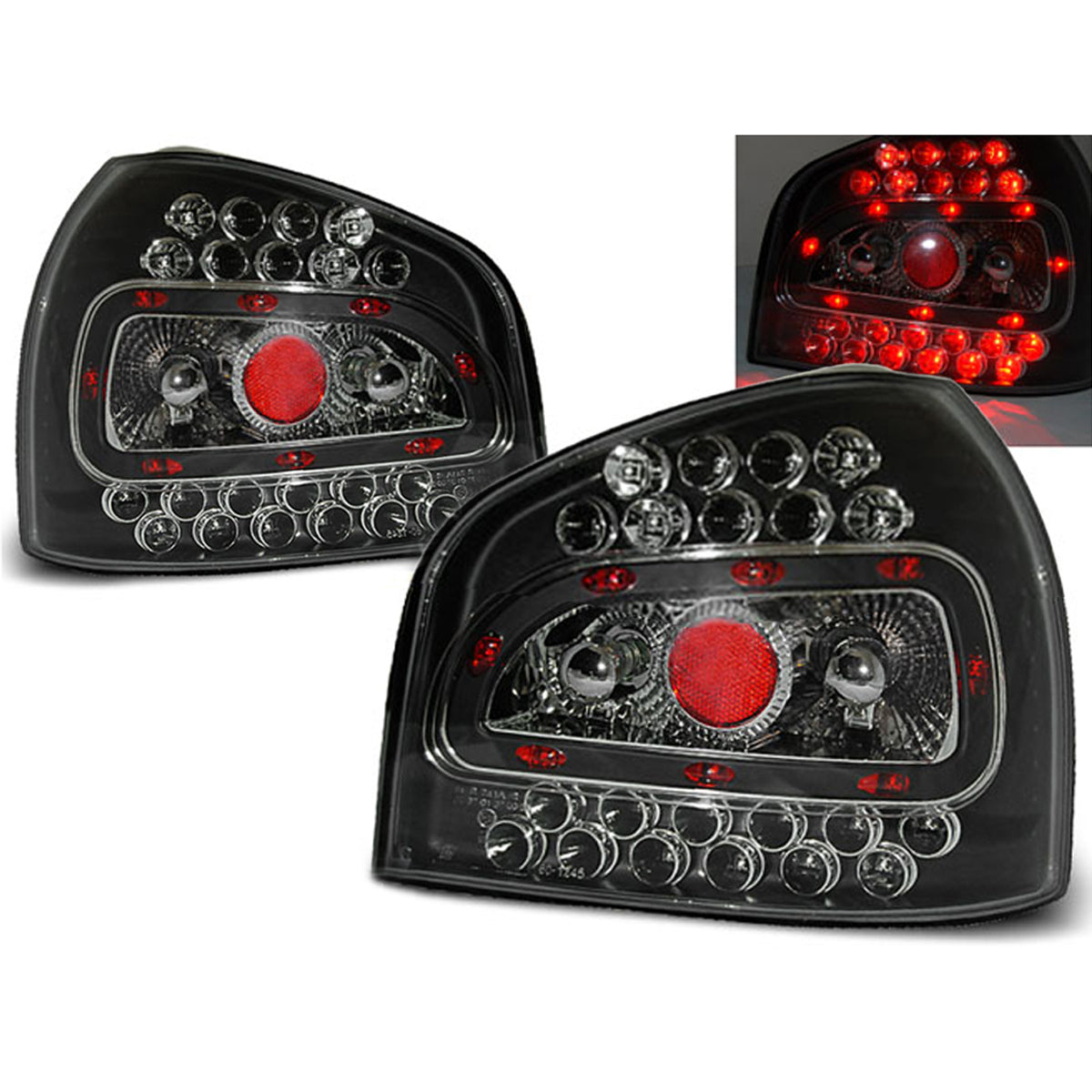 LED Rücklichter Schwarz passend für Audi A3 08.96-08.00