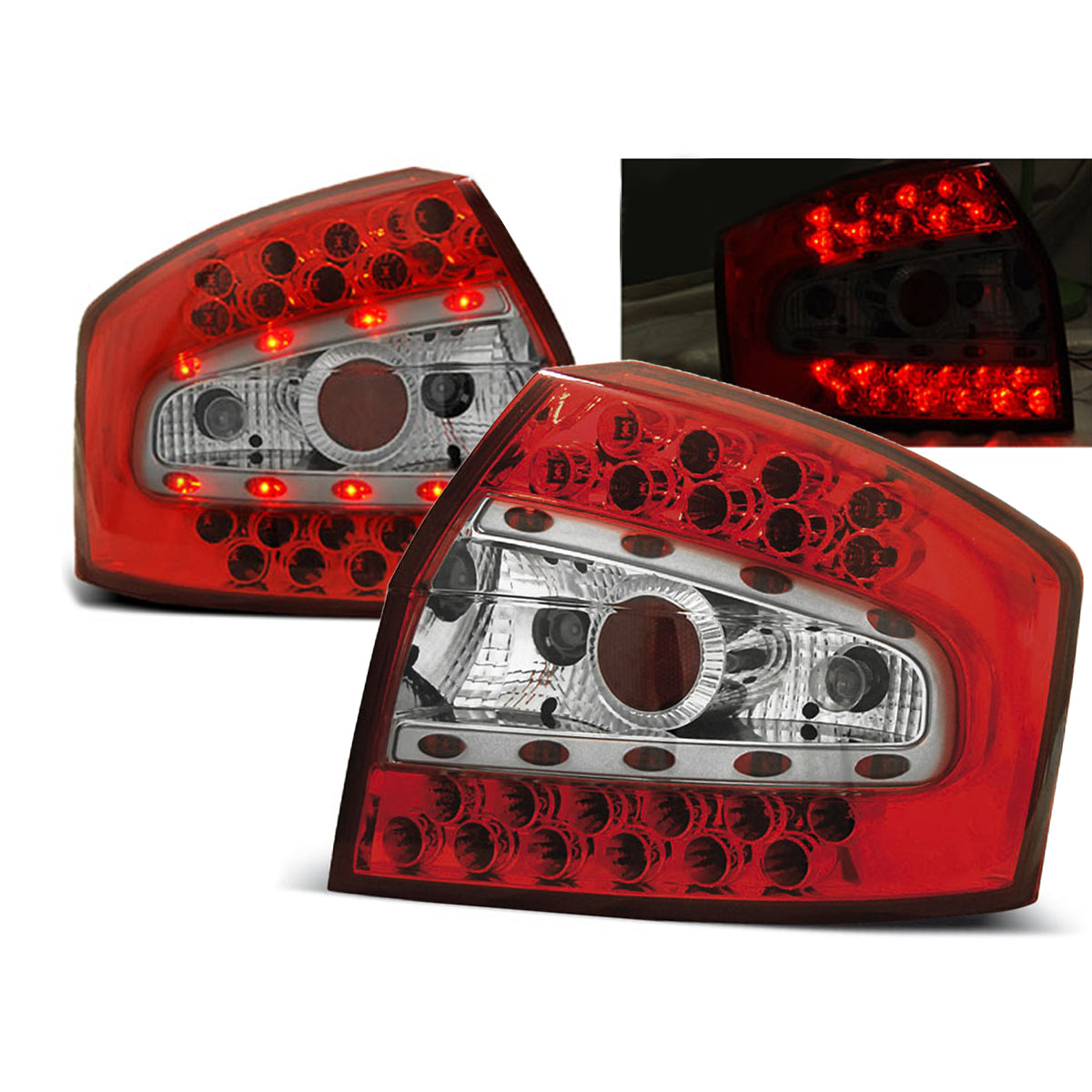 LED Rücklichter Rot Weiß passend für Audi A4 8E 10.00-10.04 Limousine