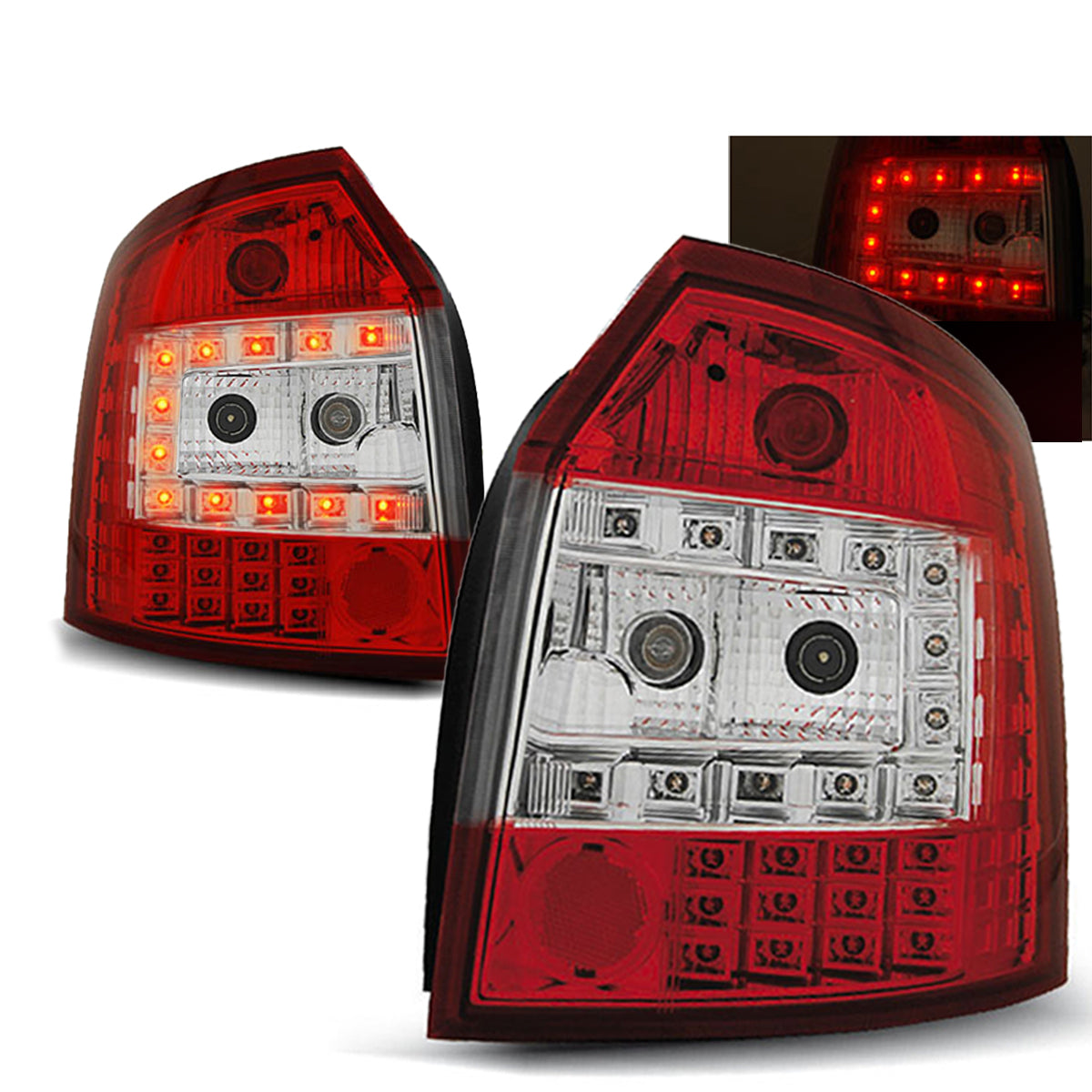 LED Rücklichter Rot Weiß passend für Audi A4 10.00-10.04 Avant