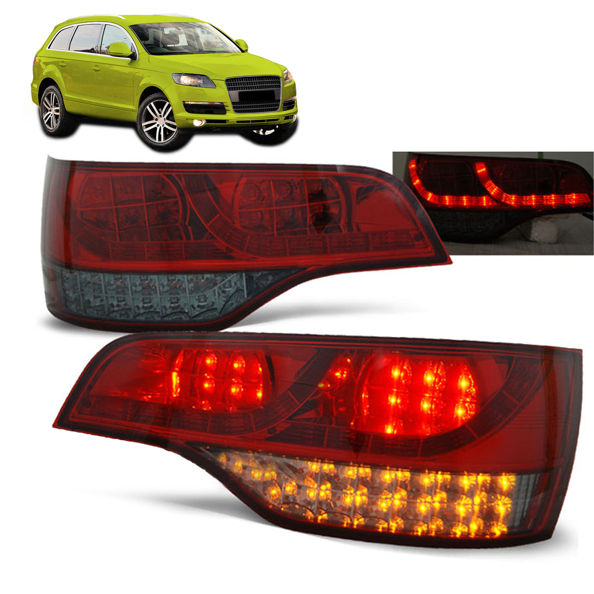 LED Rücklichter Rot Rauch passend für Audi Q7 06-09