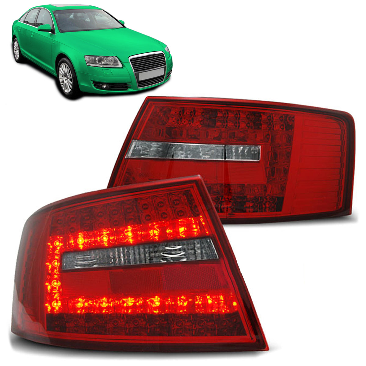 LED Rücklichter Rot Weiß passend für Audi A6 C6 Limousine 04.04-08