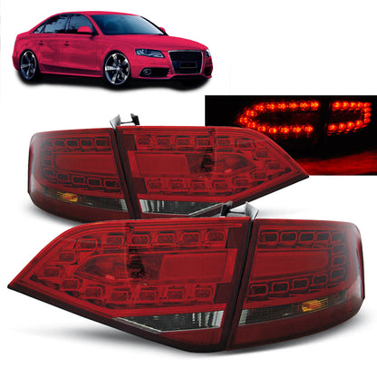 LED Rücklichter Rot Rauch passend für Audi A4 B8 08-11 Limousine