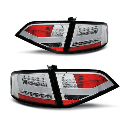 LED Rücklichter Chrom passend für Audi A4 B8 08-11 Limousine