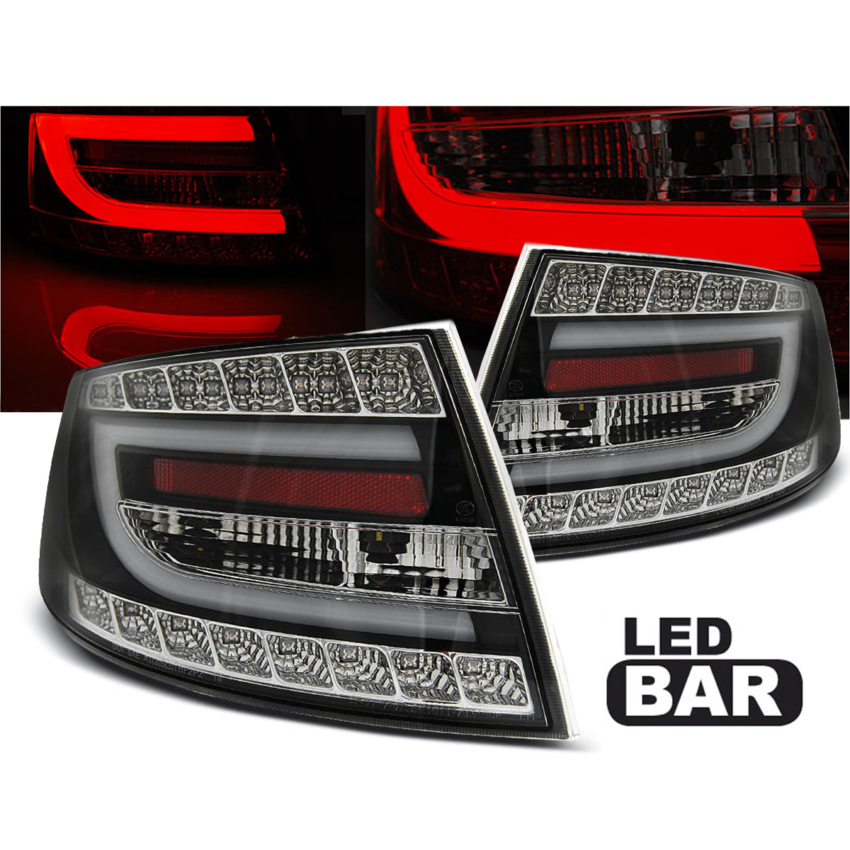 LED Rücklichter Schwarz passend für Audi A6 C6 Limousine 04.04-08 6PIN