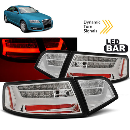 LED BAR Rücklichter Chrom SEQ passend für Audi A6 08-11 Limousine