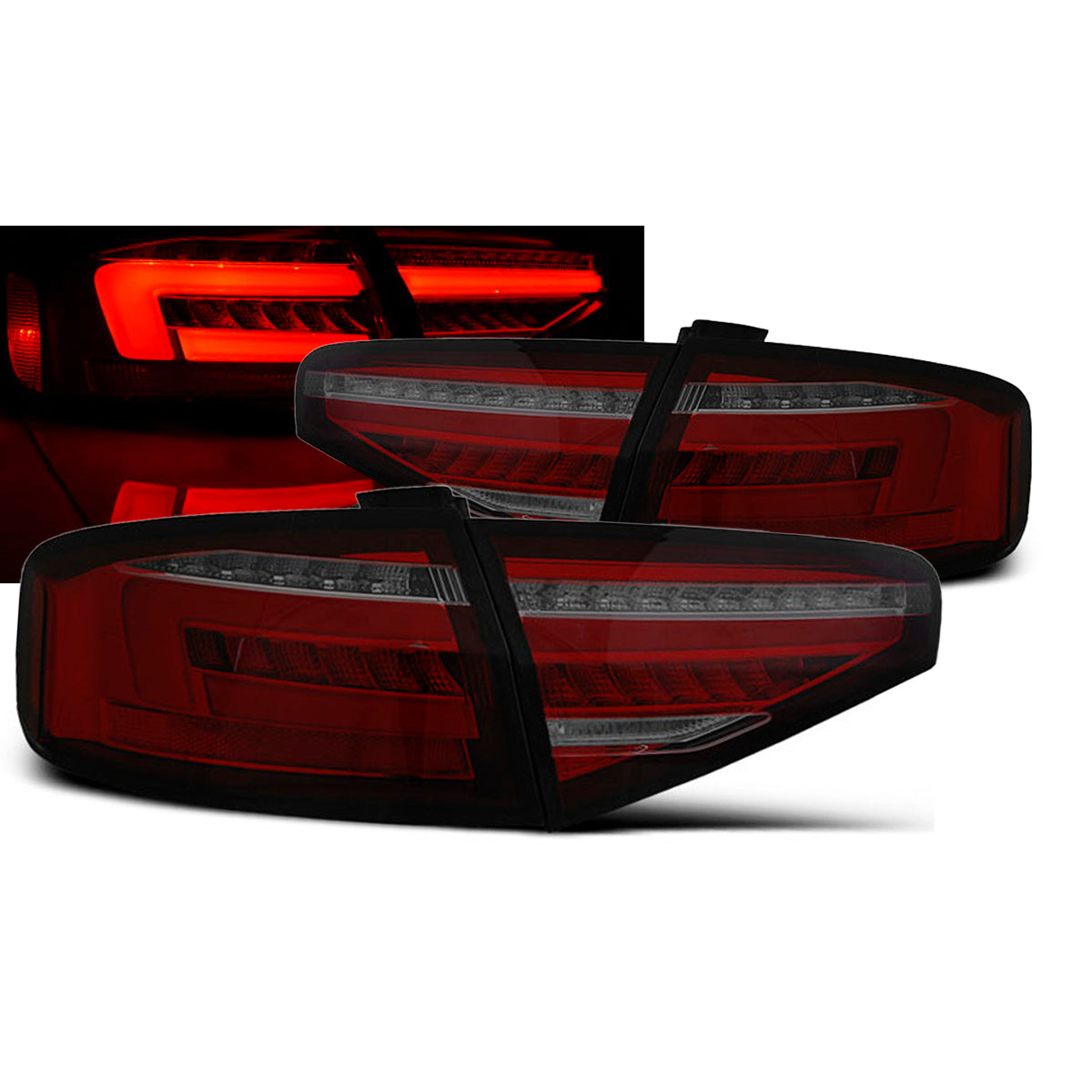 LED BAR Rücklichter Rot Rauch SEQ passend für Audi A4 B8 12-15 Limousine OEM LED