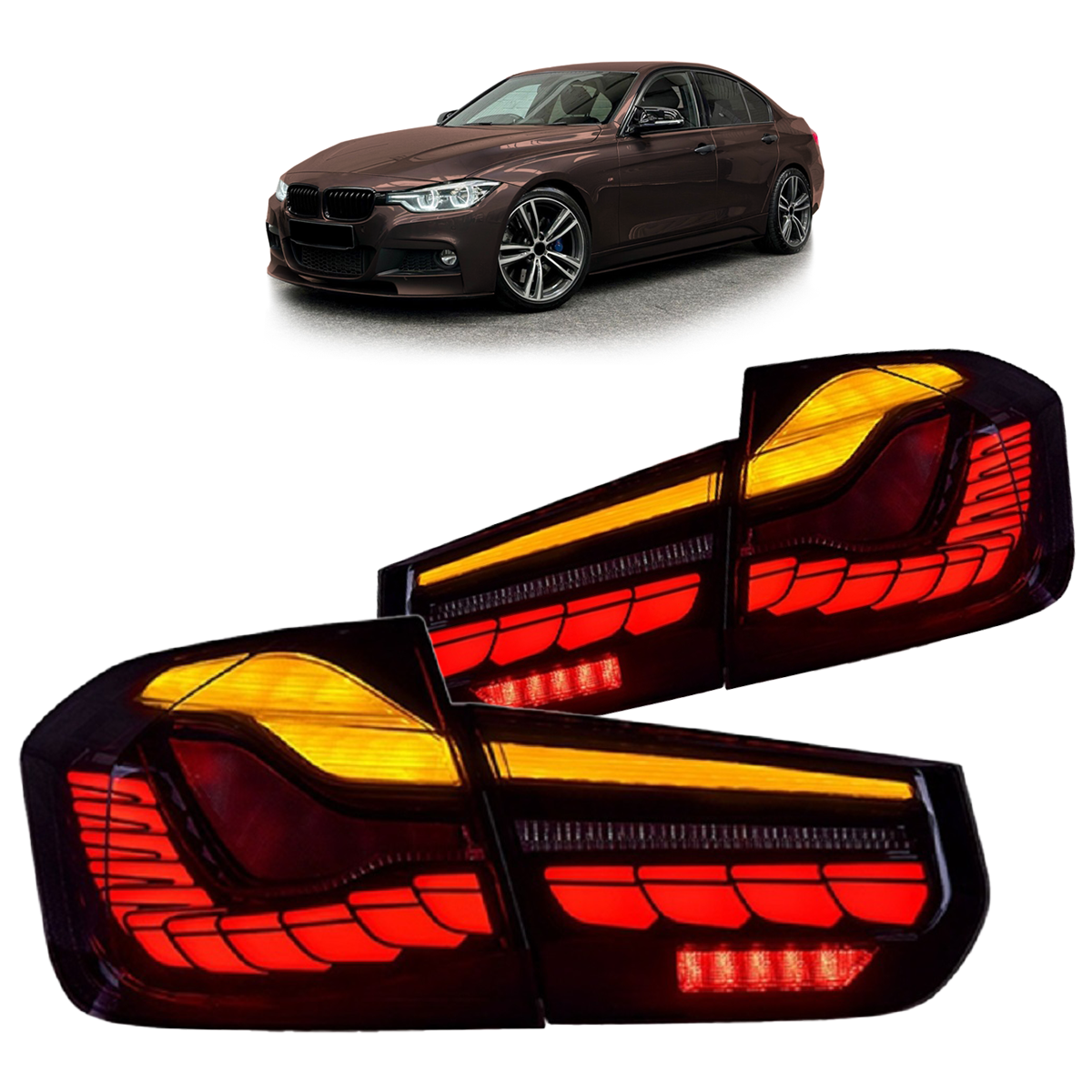 Dynamische LED Rauch Rücklichter passend für BMW 3er F30 Limousine 2013-2018